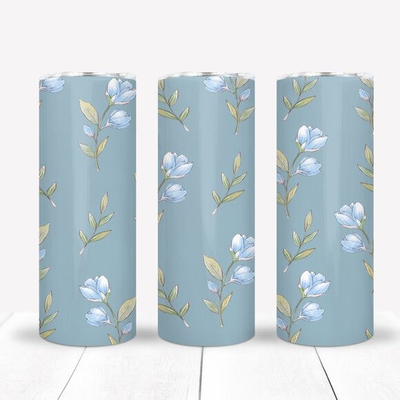 Blue Floral Travel Coffee Mug Gift Set - Picture 1 of 3